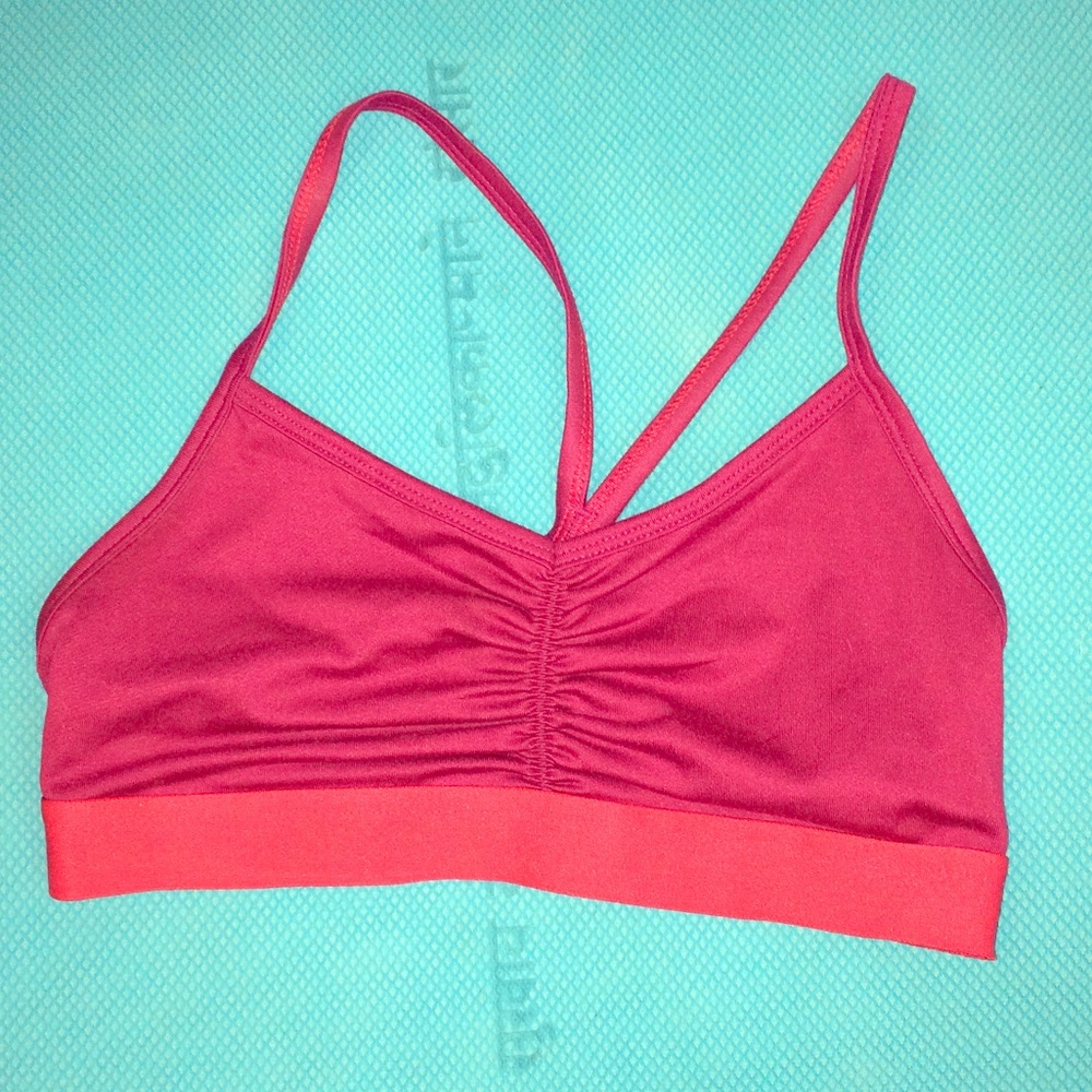 Cute pink sports bra athletic yoga wear